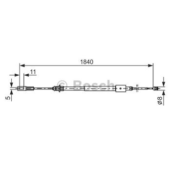 palancas cables frenado - Cable de accionamiento, freno de estacionamiento BOSCH 1987477712