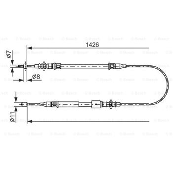 palancas cables frenado - Cable de accionamiento, freno de estacionamiento BOSCH 1987482140