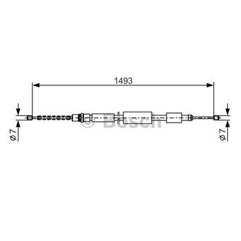 palancas cables frenado - Cable de accionamiento, freno de estacionamiento BOSCH 1987477323