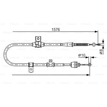 palancas cables frenado - Cable de accionamiento, freno de estacionamiento BOSCH 1987482270