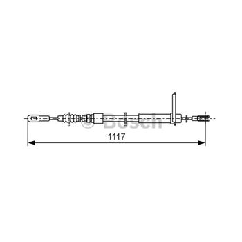 palancas cables frenado - Cable de accionamiento, freno de estacionamiento BOSCH 1987477750