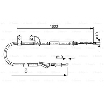 palancas cables frenado - Cable de accionamiento, freno de estacionamiento BOSCH 1987482080