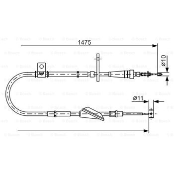 palancas cables frenado - Cable de accionamiento, freno de estacionamiento BOSCH 1987482211