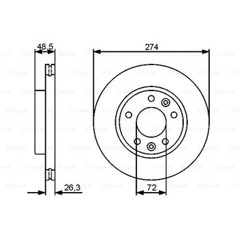 discos de freno coche - (BD1265) Disco de freno BOSCH 0986479444