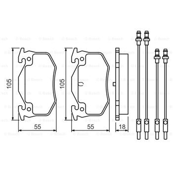 pastillas de freno coche - (BP683) Pastilla de freno BOSCH 0986466350