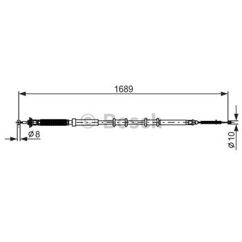 palancas cables frenado - Cable de accionamiento, freno de estacionamiento BOSCH 1987477975