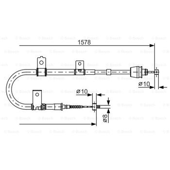 palancas cables frenado - Cable de accionamiento, freno de estacionamiento BOSCH 1987482167