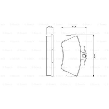 pastillas de freno coche - (BP557) Pastilla de freno BOSCH 0986460989