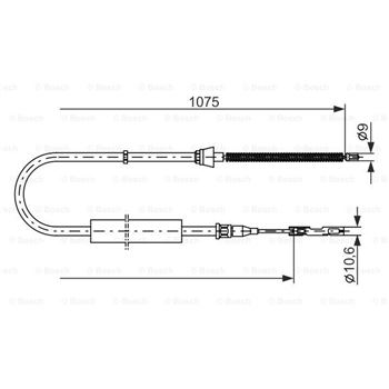 palancas cables frenado - Cable de accionamiento, freno de estacionamiento BOSCH 1987477808