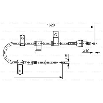 palancas cables frenado - Cable de accionamiento, freno de estacionamiento BOSCH 1987482071