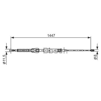 palancas cables frenado - Cable de accionamiento, freno de estacionamiento BOSCH 1987477958