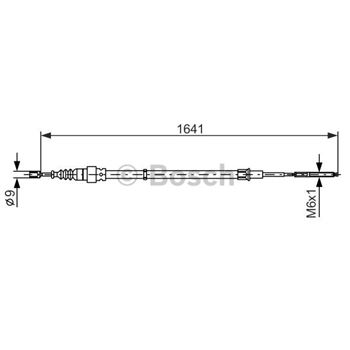 palancas cables frenado - Cable de accionamiento, freno de estacionamiento BOSCH 1987477627