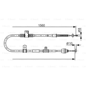 palancas cables frenado - Cable de accionamiento, freno de estacionamiento BOSCH 1987482360