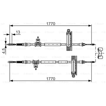 palancas cables frenado - Cable de accionamiento, freno de estacionamiento BOSCH 1987477931