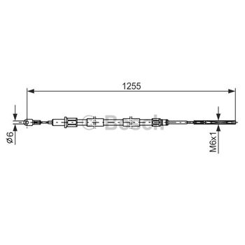 palancas cables frenado - Cable de accionamiento, freno de estacionamiento BOSCH 1987477709