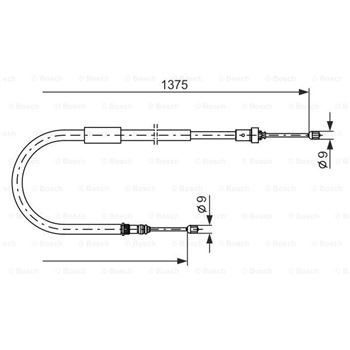 palancas cables frenado - Cable de accionamiento, freno de estacionamiento BOSCH 1987477967