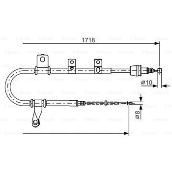 palancas cables frenado - Cable de accionamiento, freno de estacionamiento BOSCH 1987482209