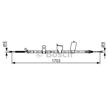 palancas cables frenado - Cable de accionamiento, freno de estacionamiento BOSCH 1987482338