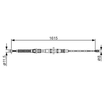 palancas cables frenado - Cable de accionamiento, freno de estacionamiento BOSCH 1987482328