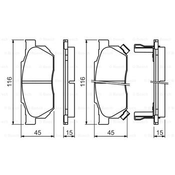 pastillas de freno coche - (BP767) Pastilla de freno BOSCH 0986490440