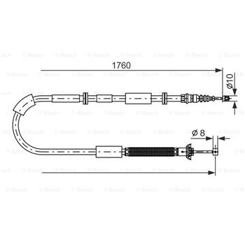 palancas cables frenado - Cable de accionamiento, freno de estacionamiento BOSCH 1987482239