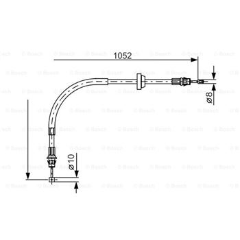 palancas cables frenado - Cable de accionamiento, freno de estacionamiento BOSCH 1987477186