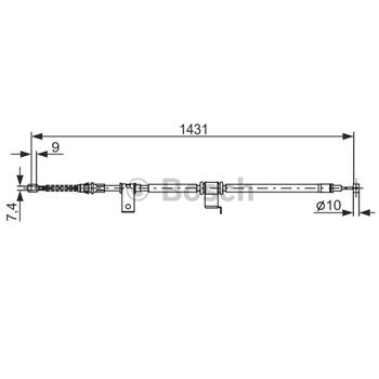 palancas cables frenado - Cable de accionamiento, freno de estacionamiento BOSCH 1987482293