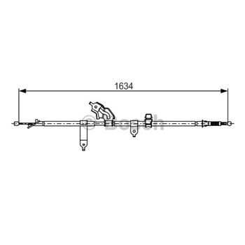 palancas cables frenado - Cable de accionamiento, freno de estacionamiento BOSCH 1987482222