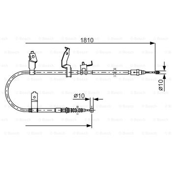 palancas cables frenado - Cable de accionamiento, freno de estacionamiento BOSCH 1987482052