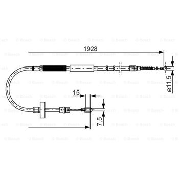 palancas cables frenado - Cable de accionamiento, freno de estacionamiento BOSCH 1987477922