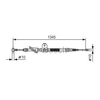 palancas cables frenado - Cable de accionamiento, freno de estacionamiento BOSCH 1987477657