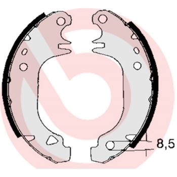forro zapata de freno - Juego de 4 zapatas de freno BREMBO S61535
