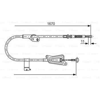 palancas cables frenado - Cable de accionamiento, freno de estacionamiento BOSCH 1987477943