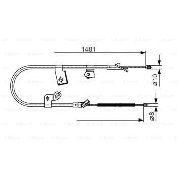 palancas cables frenado - Cable de accionamiento, freno de estacionamiento BOSCH 1987477919