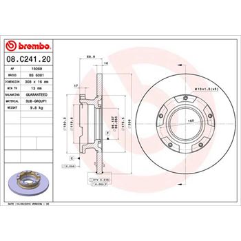 discos de freno coche - Disco de freno BREMBO 08C24120