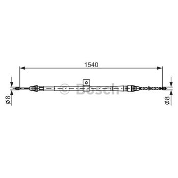 palancas cables frenado - Cable de accionamiento, freno de estacionamiento BOSCH 1987477992