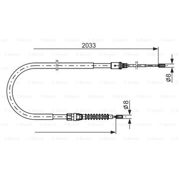 palancas cables frenado - Cable de accionamiento, freno de estacionamiento BOSCH 1987482190