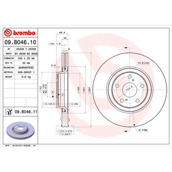 discos de freno coche - Disco de freno BREMBO 09B04610