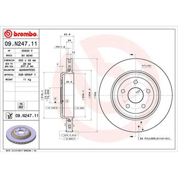 discos de freno coche - Disco de freno BREMBO 09N24711