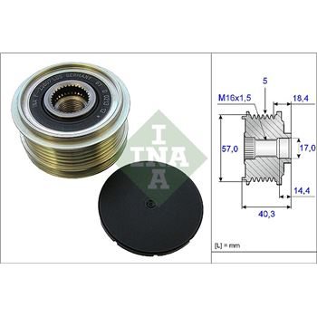 piezas sistema electrico - Rueda libre alternador INA 535 0187 10