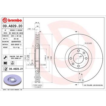 discos de freno coche - Disco de freno BREMBO 09A82920