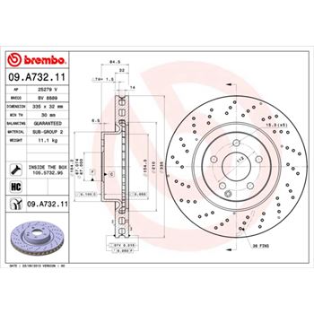 discos de freno coche - Disco de freno BREMBO 09A73211