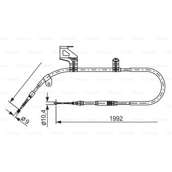 palancas cables frenado - Cable de accionamiento, freno de estacionamiento BOSCH 1987477244