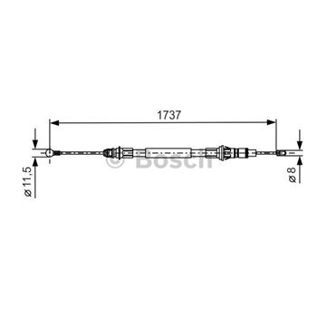 palancas cables frenado - Cable de accionamiento, freno de estacionamiento BOSCH 1987477261