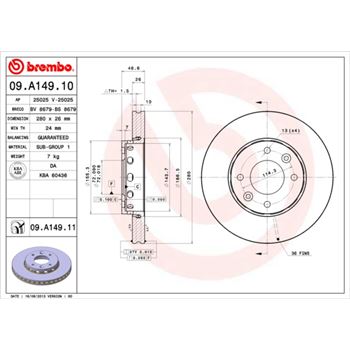 discos de freno coche - Disco de freno BREMBO 09A14910