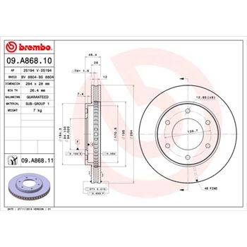 discos de freno coche - Disco de freno BREMBO 09A86810