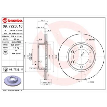 discos de freno coche - Disco de freno BREMBO 09722610