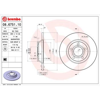 discos de freno coche - Disco de freno BREMBO 08675110
