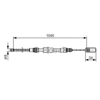 palancas cables frenado - Cable de accionamiento, freno de estacionamiento BOSCH 1987477334