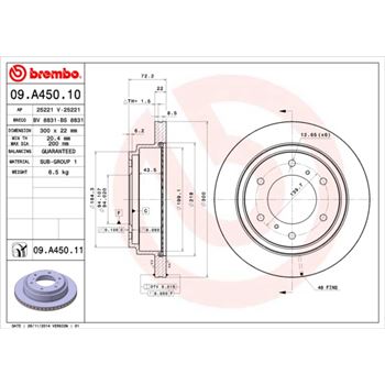 discos de freno coche - Disco de freno BREMBO 09A45010